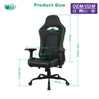 Chaises de jeu classiques WS7802 Chair Factory, chaises de jeu professionnelles, chaise de bureau en PU, accoudoirs personnalisables 2D/3D/4D