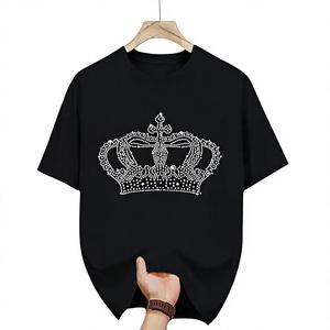 เสื้อยืดฮิปฮอปประดับเพชรเทียม แขนสั้น คอกลม ลายจุดวิบวับ ทรงโอเวอร์ไซส์ สตรีทแวร์ รับผลิตแบบ OEM ODM - Product Image 1