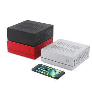 A01 ออฟฟิศ มินิพีซีเคสอลูมิเนียม <span class=keywords><strong>HTPC</strong></span> ฝาครอบกระจกแนวนอนคอมพิวเตอร์เคสขนาดเล็ก <span class=keywords><strong>ITX</strong></span> รองรับเมนบอร์ด <span class=keywords><strong>ITX</strong></span> - Product Image 2