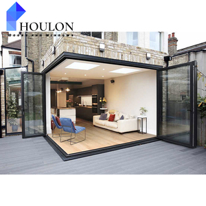 Puertas plegables de vidrio templado con aislamiento térmico de estilo nórdico, puertas plegables de acordeón para Patio para balcón - Product Image 1