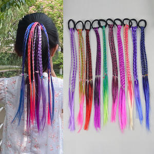 跨境可爱儿童假发彩色马尾辫亚马逊同款发饰库存TEMU来源专为 - Product Image 1