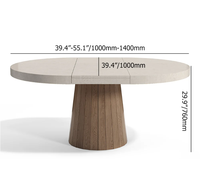 Ensembles de tables à manger ovales extensibles en bois massif, gain de place, meubles de salle à manger de cuisine, tables à manger pliantes rondes, 4 à 6 places