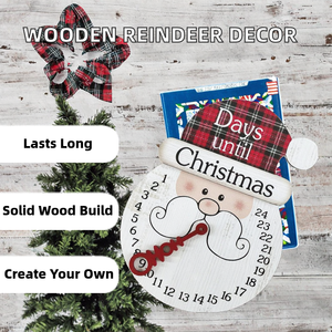 Décorations de Noël en bois sculpté durable Chiding HH-058 en forme de renne, à suspendre, pour bricolage d'arbres de Noël, fourniture directe usine - Product Image 2