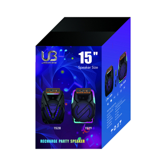 Haut-parleur portable 15 pouces avec lumière LED RGB, batterie 5.0 30W 3600mAh et télécommande, idéal pour home cinéma, fêtes en extérieur et DJ - Product Image 3