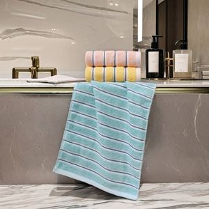 Serviette de toilette pour adulte en coton 100% à séchage rapide, jacquard rayé avec logo personnalisé - Product Image 4