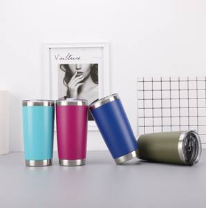 แก้วน้ำเก็บอุณหภูมิสุญญากาศผนังสองชั้นขนาด20ออนซ์แก้วเคลือบผง - Product Image 2