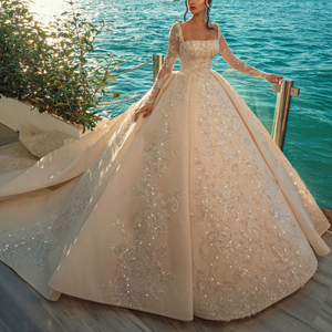 Apliques <span class=keywords><strong>de</strong></span> encaje <span class=keywords><strong>de</strong></span> lujo para novia, vestido <span class=keywords><strong>de</strong></span> boda brillante <span class=keywords><strong>de</strong></span> talla grande, vestidos <span class=keywords><strong>de</strong></span> novia con cuentas, 2023 - Product Image 1