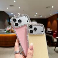 Coque de téléphone IMD brillante effet diamant couleur unie pour iPhone 18 17 Air 16 15 14 13 12 11 Pro Max, étui antichoc brillant et étincelant