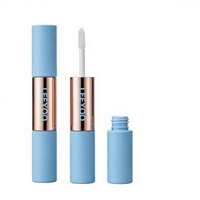 Conteneur de brillant à lèvres logo double face, tube de brillant à lèvres en plastique, emballage de cosmétiques en gros 2 couleurs