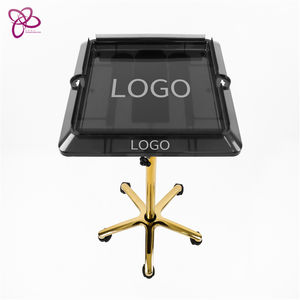 Mayoristas de lujo nuevo estilo oro extensión del pelo titular salón 360 rotación Barbero unidad Barbero carros - Product Image 3