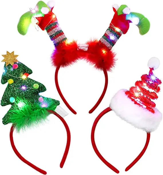 wholesale christmas 2022 holiday christmas Hair Accessories Xmas Tree Head Hat Toppers women Santa Hat christmas decor