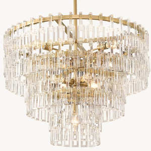 Lámpara de araña redonda moderna de latón dorado antiguo para sala de estar, dormitorio, 3 niveles, decoración de lujo para el hogar, lámpara de araña de cristal K9 - Product Image 6