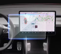 Pelindung layar sentuh 3 Pusat Model 15 inci, pelindung layar kaca Tempered navigasi GPS mobil 2.5D untuk Tesla Model 3