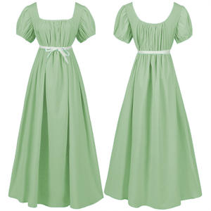 Nuevo Vestido Medieval Vintage Victoriano de Época para Mujer, Color Sólido, Manga Corta, Cintura Alta, Vestido de Baile, Disfraz de Cosplay - Product Image 4