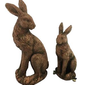 منحوتة أرنب عتيقة كلاسيكية حديثة أنيقة من الألومنيوم مزخرفة شخصية أنيقة مادة راتنج فريدة من نوعها - Product Image 1