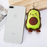 Porte-clés en peluche fruits colorés : banane, avocat, fraise, orange, ananas, pêche, poivron