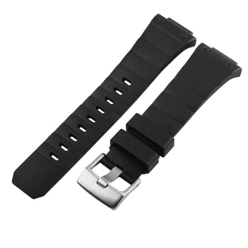 สายรัดสีดำ + หัวเข็มขัดเงิน