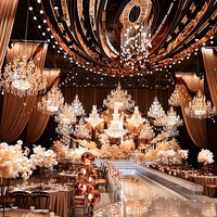Lámpara de Araña de Cristal Francesa de Lujo, Personalizada de Fábrica, de Múltiples Niveles, para Vestíbulo de Hotel, Salón de Banquetes, Salón de Baile