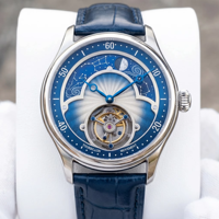 Reloj Mecánico MiYOTA de Alta Calidad Personalizado OEM, Indicador de Fase Lunar, Día y Noche, Correa de Cuero y Acero Inoxidable de Lujo, Cristal de Zafiro