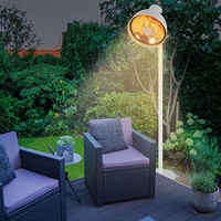 Chauffage de terrasse électrique autonome avec télécommande, ventilation, éclairage, contrôle par application TUYA WIFI, protection anti-basculement, carbone