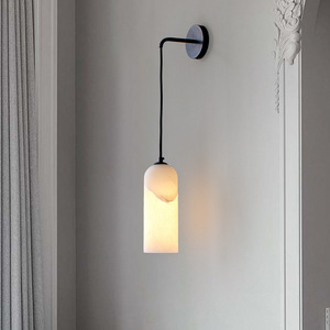 Lámpara de pared de mármol con LED E27, acabado bronce, para dormitorio, sala de estar, estudio - Product Image 4