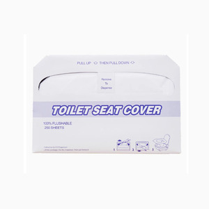 Protecteur de tissu de siège de <span class=keywords><strong>toilette</strong></span> biodégradable à 250 plis, 1/2 feuilles, en stock, jetables pour voyage à la maison - Product Image 1