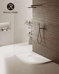 Base de bandeja de <span class=keywords><strong>ducha</strong></span> de <span class=keywords><strong>resina</strong></span> profunda de diseño moderno, bandeja de baño barata fácil de instalar para cuarto de <span class=keywords><strong>Ducha</strong></span> - Product Image 4