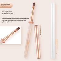 Stylo à ongles liquide en acrylique à long manche, double embout professionnel, à tête plate large, pour nail art UV, pour la peinture de chrysanthèmes et le dessin de lignes