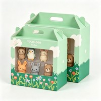 Boîte de rangement en carton pour jouets en gros avec fenêtre, boîte cadeau de haute qualité pour poupées avec poignée, plateaux et boîtes blister parfaitement intégrés