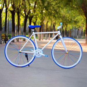 Bicicleta de Carretera de Carreras Colorida de Nuevo Estilo a <span class=keywords><strong>Precio</strong></span> de Fábrica, Bicicleta de Piñón Fijo OEM, Cuadro de Acero de Una Velocidad, <span class=keywords><strong>Llantas</strong></span> de Aleación de Aluminio - Product Image 2