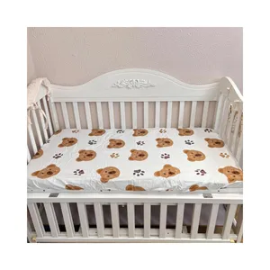 55*27*8 Inches Home Delivery Cute Bear Kid Toddler Cot Protectors Durable Soft Baby Sheets For Crib
