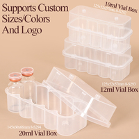 WEISHENG Boîte de rangement transparente pour flacons de 3 ml à 20 ml en plastique PP, étui pour vaccins, peptides, poudres lyophilisées, emballage plastique