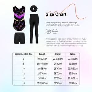 Tenue de gymnastique pour filles de 6 à 16 ans, justaucorps métallisé avec short, pantalon long et ensemble de attaches pour cheveux pour l'entraînement et les événements sportifs - Product Image 6