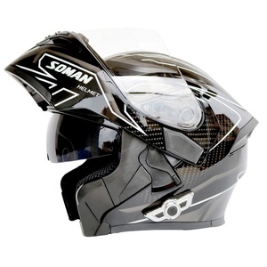 Intercomunicador inteligente abatible hacia arriba para motocicleta, casco con doble lente, M/L/XL/XXL, aprobado por puntos, inalámbrico, color azul - Product Image 2