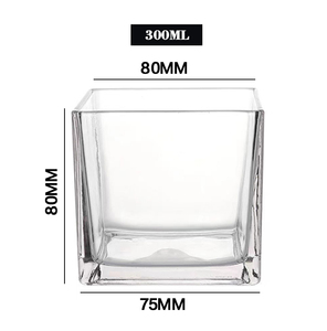 Bocal à bougie carré <span class=keywords><strong>en</strong></span> verre transparent 80ml 120ml 300ml 640ml – Décoration <span class=keywords><strong>de</strong></span> Noël écologique pour la maison - Product Image 6