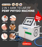 Appareil de thérapie magnétique Tecar PEMF 2 en 1 avec écran tactile de 8 pouces pour animaux, soulagement de la douleur, chauffage profond et récupération corporelle