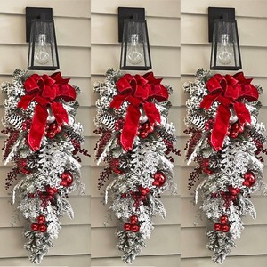 Decorazione per la festa di <span class=keywords><strong>capodanno</strong></span> decorazione per la casa da parete in pino artificiale ghirlanda di Rattan porta d'ingresso ghirlanda decorativa di buon natale - Product Image 3