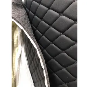 Embroidery Quilted Diamond Pattern Foamed Leather for Car Mats Raw Material Waterproof Customized