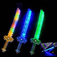 Épées lumineuses LED à pixels en promotion, 56 cm, sabres en plastique colorés, jouets épées à pixels pour garçons et filles, cadeaux tendance mosaïque