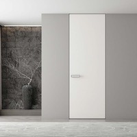 Portes cachées modernes en bois massif personnalisées avec cadres en aluminium élégants Caractéristiques coupe-vent Options de couleur intérieure