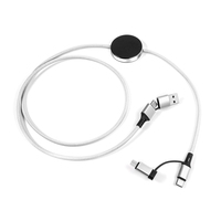 Cable USB Tipo C 4 en 1 con Logotipo Luminoso, Certificado FSC GRS Ecológico, Cable de Carga Rápida de 3A 60W con Logotipo de Marca