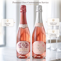Botol Champagne Kosong Grosir 375ML 750ML Kaca Super Flint Botol Kaca Anggur Bersoda Kustom untuk Kemasan