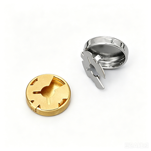 Basi per bottoni in metallo vuote in 3 misure, senza cuciture, per gemelli da camicia, bottoni decorativi rotondi in ottone semplici per gioielli fai da te e artigianato - Product Image 5