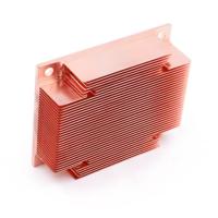 Dissipateur thermique en cuivre à ailettes usinées CNC OEM 80x80mm pour l'électronique semi-conductrice