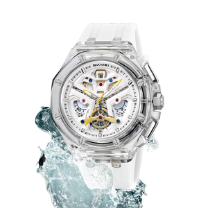 Reloj Deportivo de Lujo con Movimiento de Cuarzo, Correa de Silicona Impermeable de 29 mm de Ancho, Esfera con Indicadores y Caja de Aleación - Product Image 3