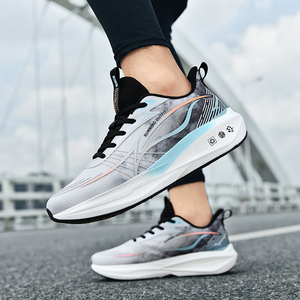 Chaussures de sport pour hommes avec logo personnalisé, nouvelles chaussures de course, tige en microfibre respirante, lacets, antidérapantes, chaussures de sport athlétiques - Product Image 5