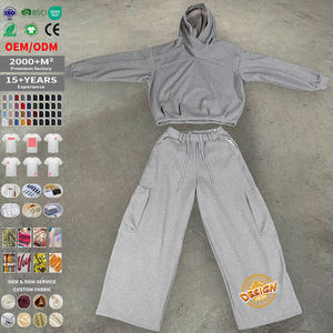 High Quality Custom Blank Regular Fit Heavyweight French Terry Cotton Sweatsuit Men's <b>Zip</b>-<b>Up</b> <b>Hoodie</b> & Sweatpants Set Winter XL - Product Image 1