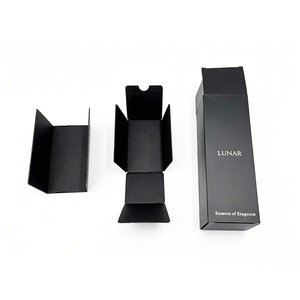 Elegant Black Tall Paper Cardboard <b>Box</b> High End Rigid Paper Cardboard <b>Box</b> for Skincare Essence Large Bottle Packaging - Product Image 1
