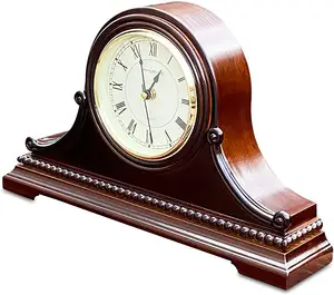 Battery Powered Home Decor Vintage Farmhouse Antique Wood Desk Table Clock Series Antique Mantel Clock