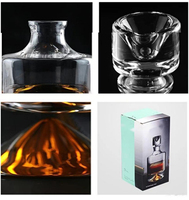 Juego de Decantador de Whisky de Cristal DLT 2023 con 2 Vasos, Diseño Clásico Creativo Hecho a Mano, Se Acepta Logotipo Personalizado, para Uso en Fiestas en Casa